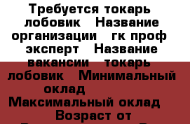 Требуется токарь- лобовик › Название организации ­ гк проф- эксперт › Название вакансии ­ токарь- лобовик › Минимальный оклад ­ 45 000 › Максимальный оклад ­ 70 000 › Возраст от ­ 21 › Возраст до ­ 60 - Все города Работа » Вакансии   . Кабардино-Балкарская респ.